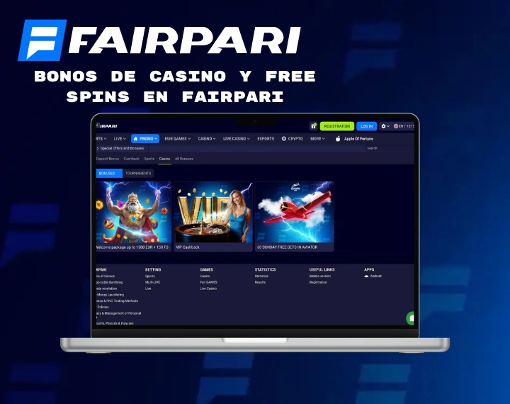 Bonos de casino y free spins en Fairpari