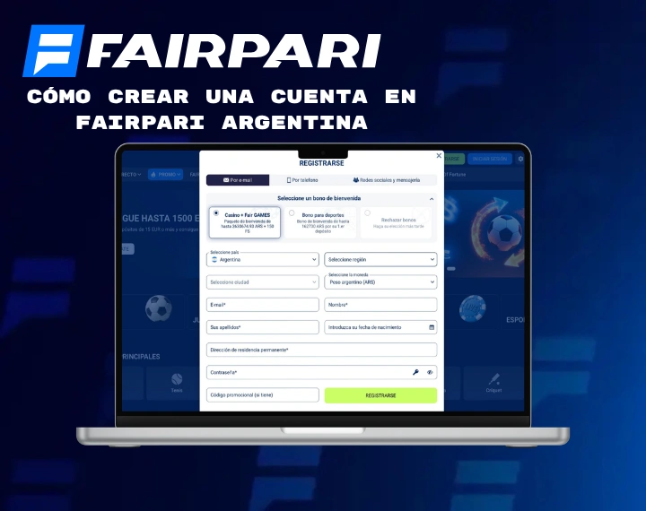Cómo crear una cuenta en Fairpari Argentina